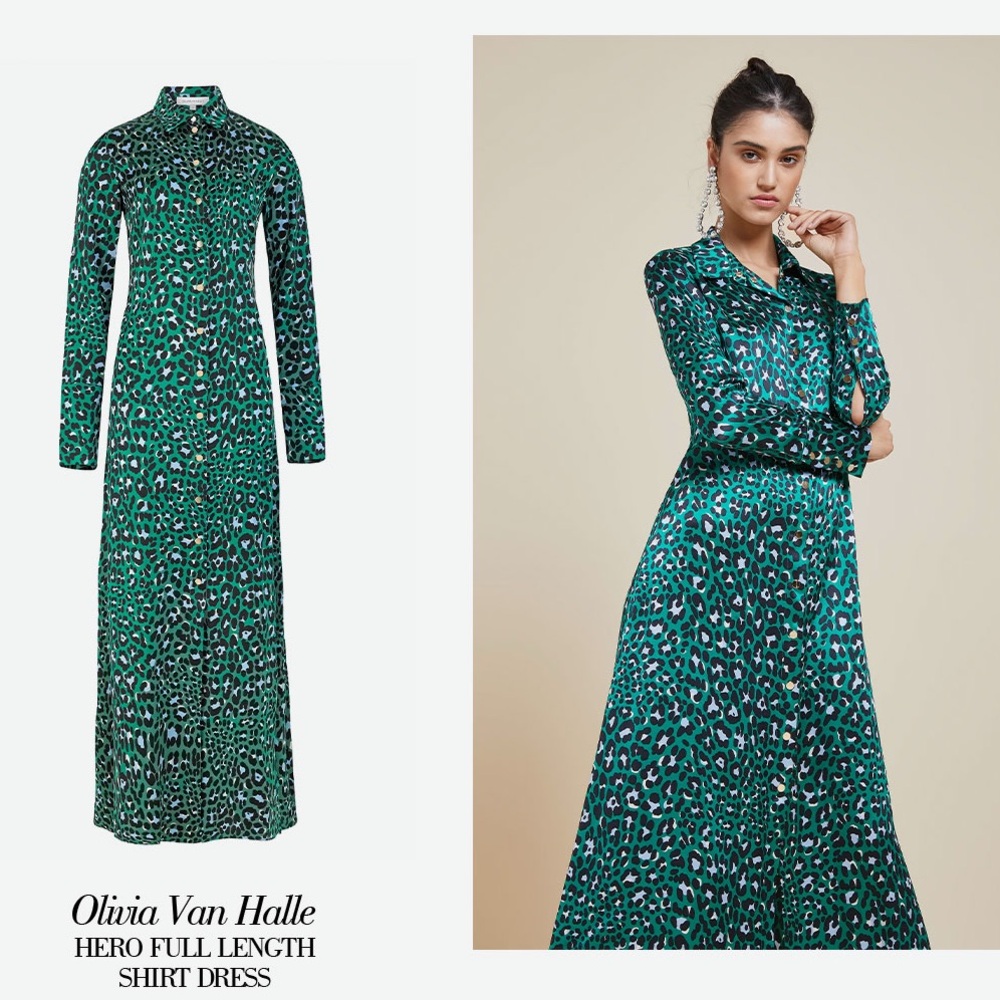Olivia von Halle Emerald Long Sleeve Dress